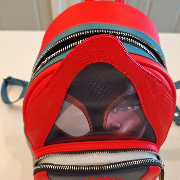 NWT Loungefly Miles Morales Backpack with Lenticular Image in Red and Blue - Picture 5 of 9